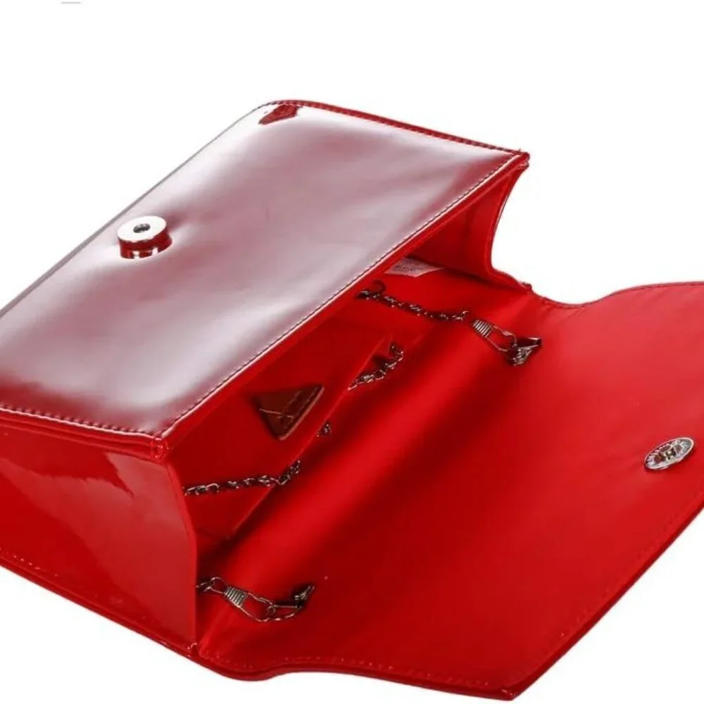 Women Patent Leather Clutch Wallets Purses Evening Bag Crossbody Tote